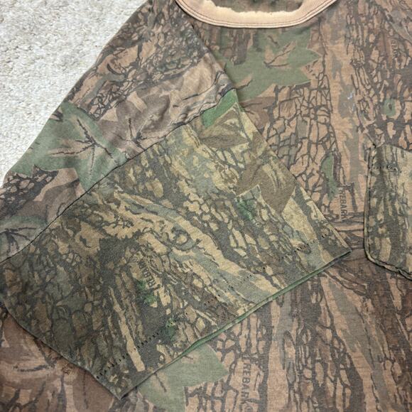Vintage Real Tree Camo Single Stitch Distressed T Shirt Men's XL - Picture 7 of 11